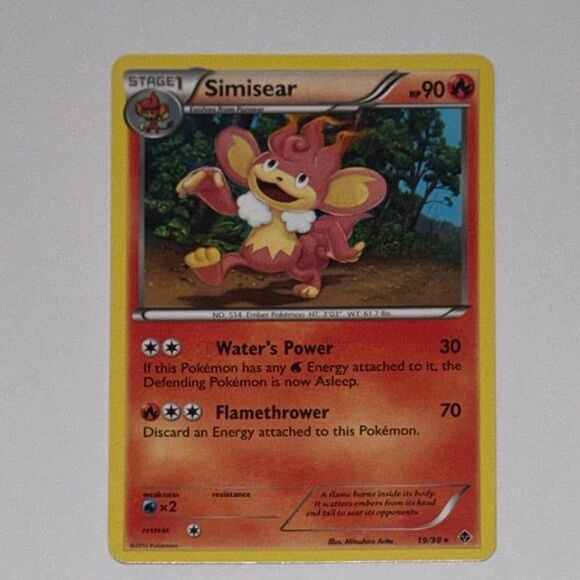 POKEMON CARD: Simisear #19/98 (Pokemon Emerging Powers) - Picture 1 of 2
